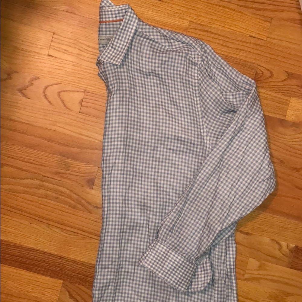 Scott James 100% Cotton Grey Gingham Button Down